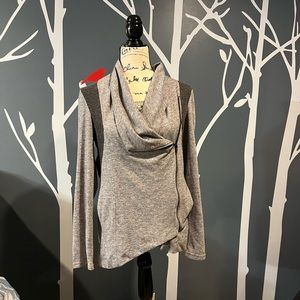 Forever 21 Asymmetrical Front Zip Sweatshirt Gray L